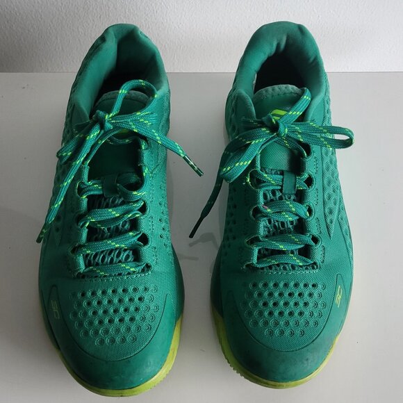 Under Armour 1 Low Scratch/Lime Green Men's Sneakers Stephen curry Size 7.5 - Picture 1 of 10